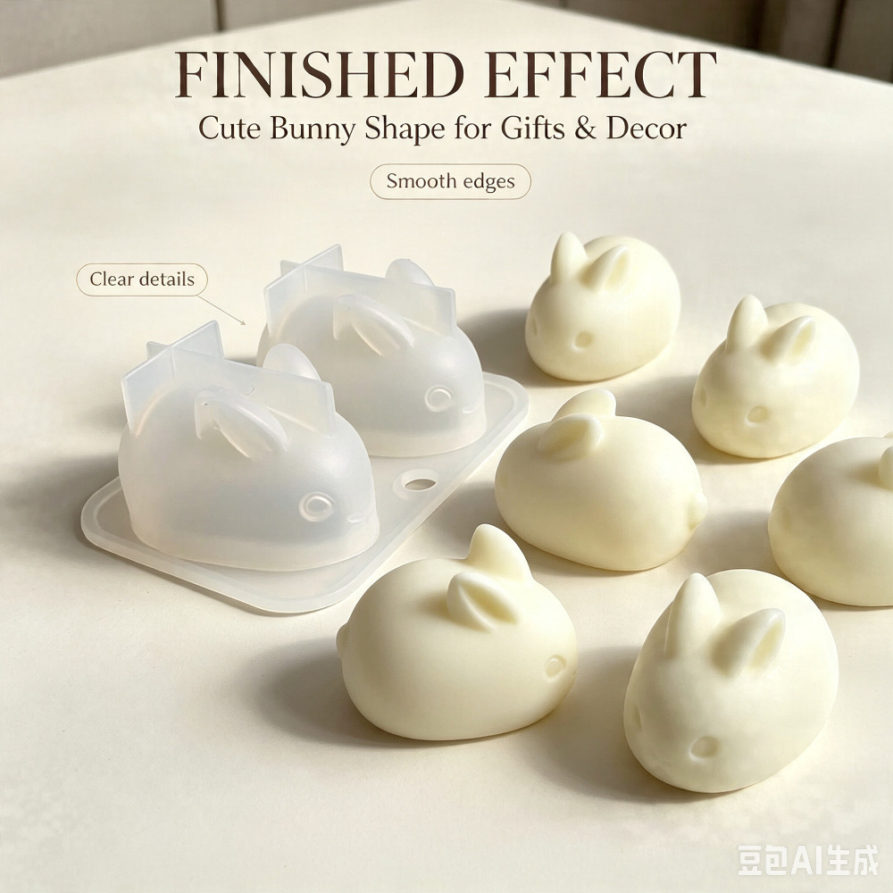Soap Making Tray - 3D Mini Rabbit Silicone Mold Food