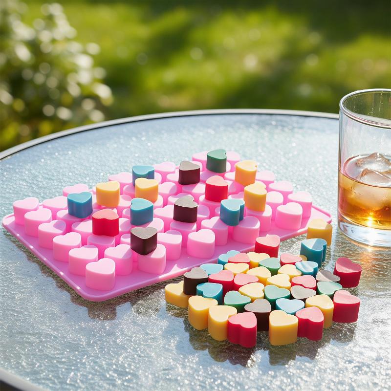 Soap Making Tray - 55 Grids Heart Silicone Cake Mold