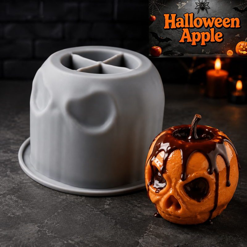 Soap Making Tray - Halloween skull apple silicone mold, creative