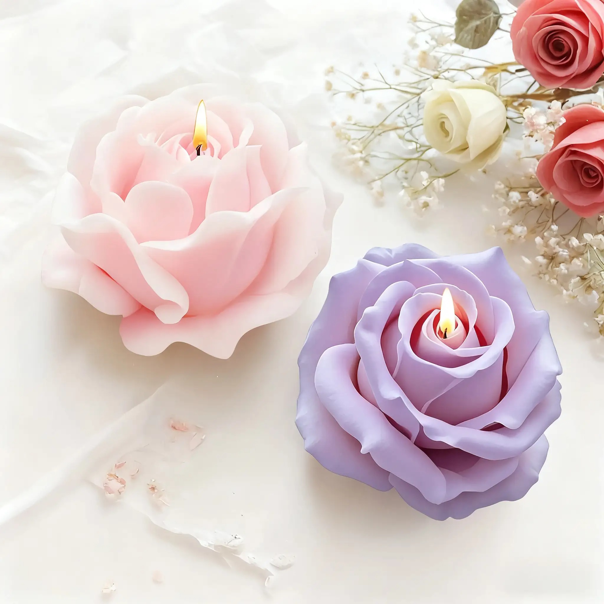 2-Piece Romantic 3D Rose Silic - đánh giá và giá Soap Making Recipes