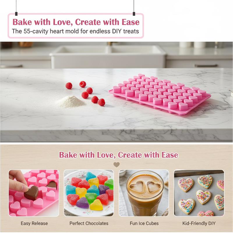 55 Grids Heart Silicone Cake M - đánh giá và giá Soap Making Tray