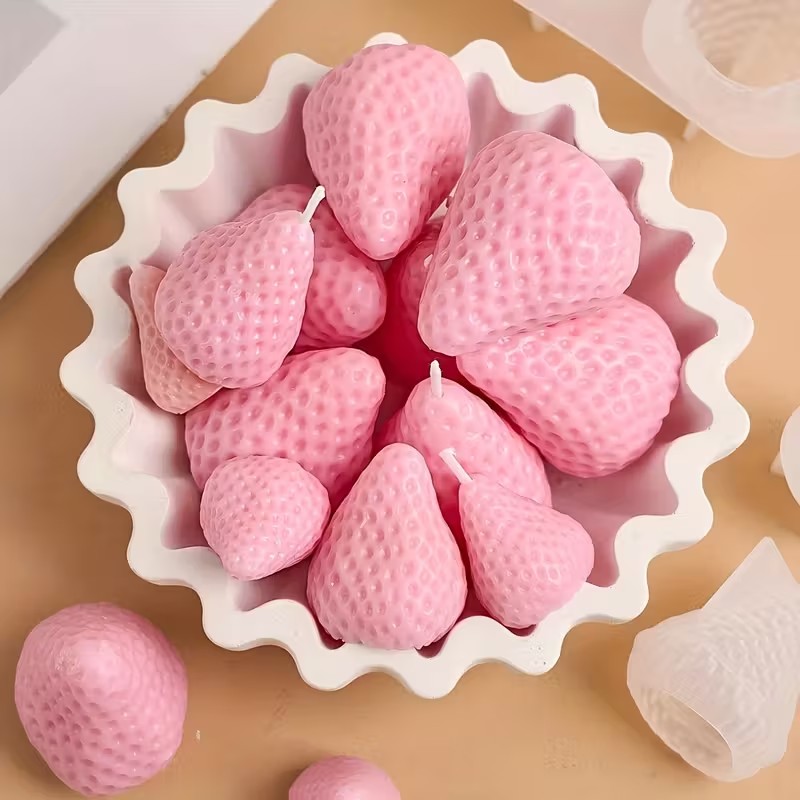 Strawberry Silicone Candle Mol - đánh giá và giá Soap Making Tray
