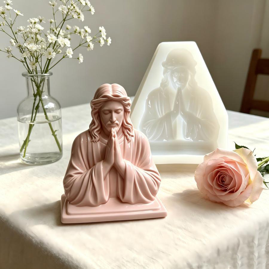 Large Prayer Jesus Silicone Ca - đánh giá và giá Soap Making Recipes