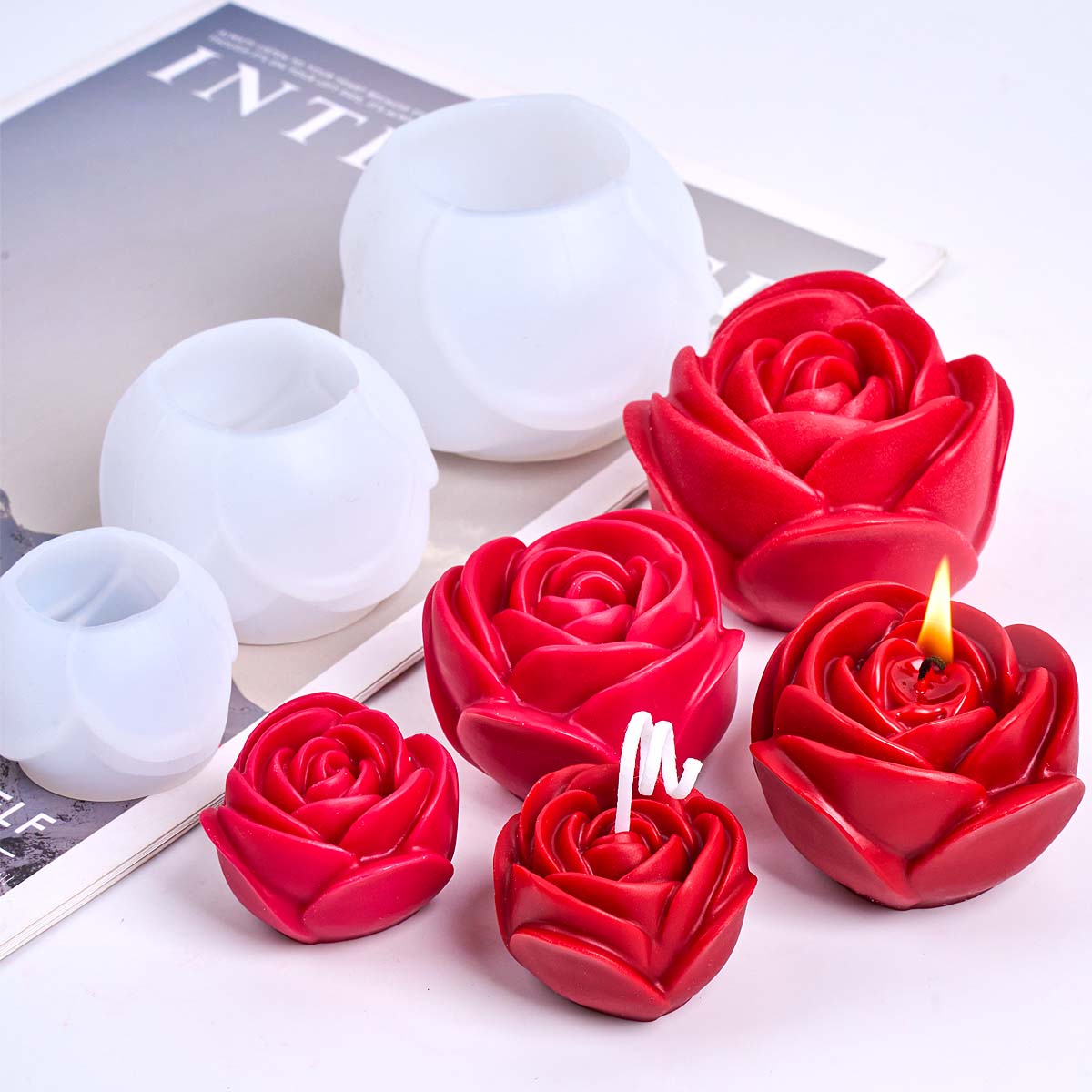 3D Flower Shape Silicone Candl - đánh giá và giá Soap Making Essentials