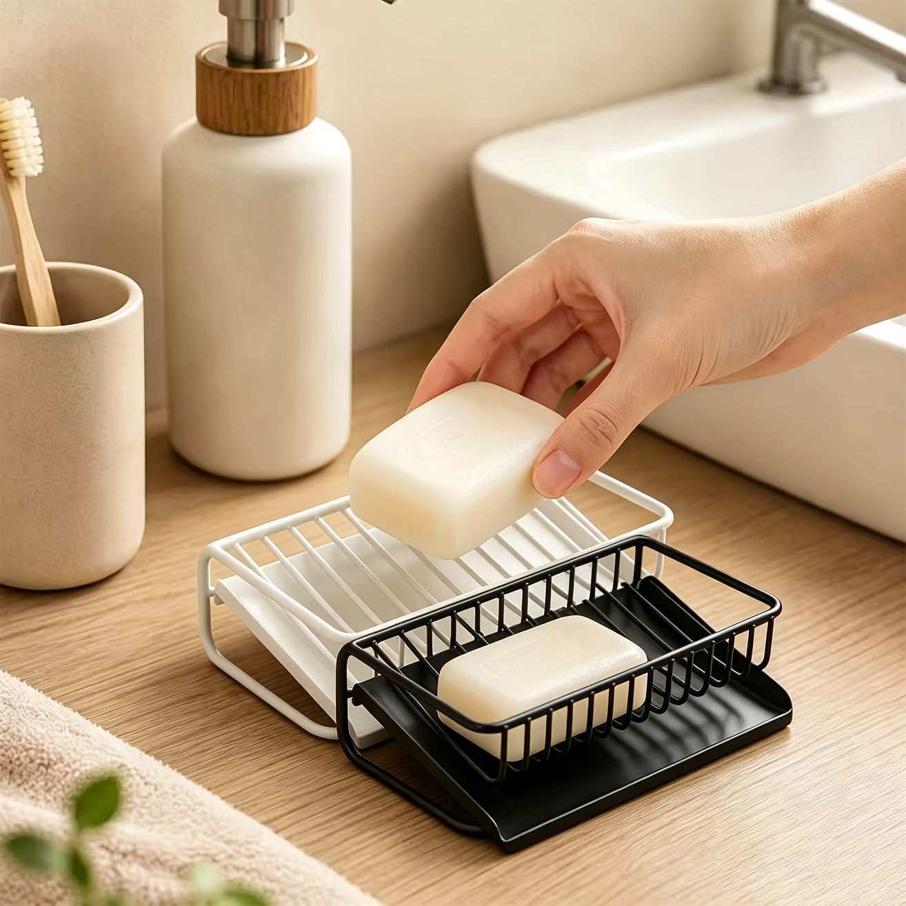 1pc Plastic Soap Dish With Dra - đánh giá và giá Soap Making Tray