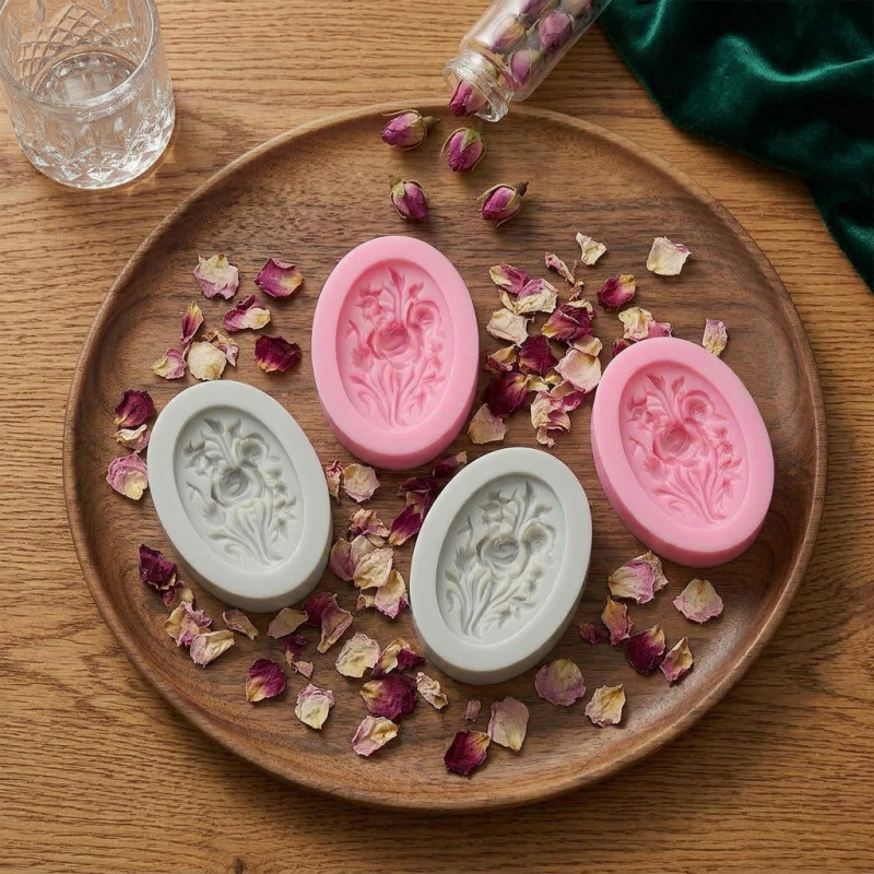 4 Silicone mold with flower sh - đánh giá và giá Soap Making Tray